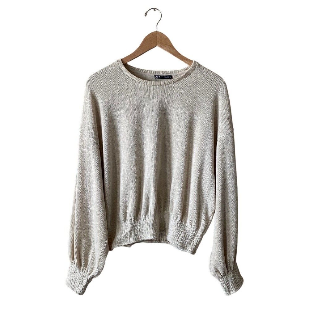 Zara Ribbed Long Sleeved Pullover Top | Size Small